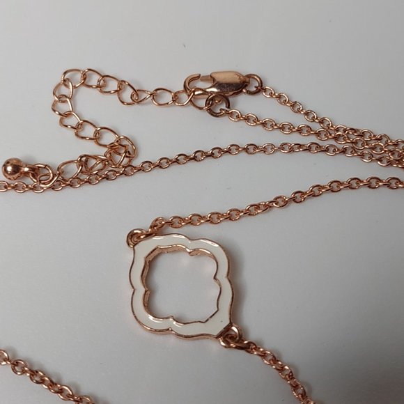 Long Rose Gold Tone Decorative Necklace 38 To 40.5 Inches - Picture 5 of 12